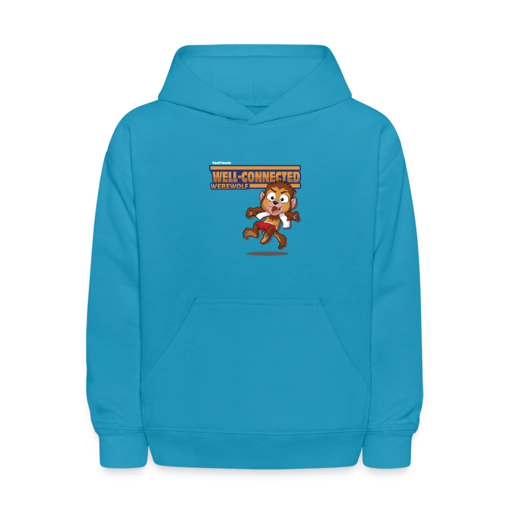 Well-Connected Werewolf Character Comfort Kids Hoodie - turquoise