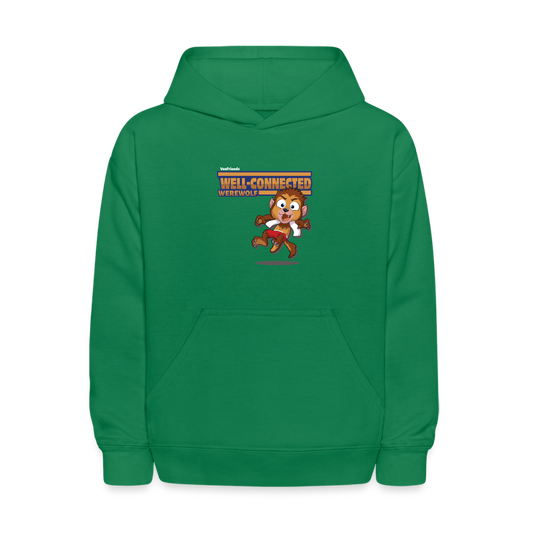 Well-Connected Werewolf Character Comfort Kids Hoodie - kelly green