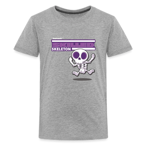 
            
                Load image into Gallery viewer, Skilled Skeleton Character Comfort Kids Tee - heather gray
            
        