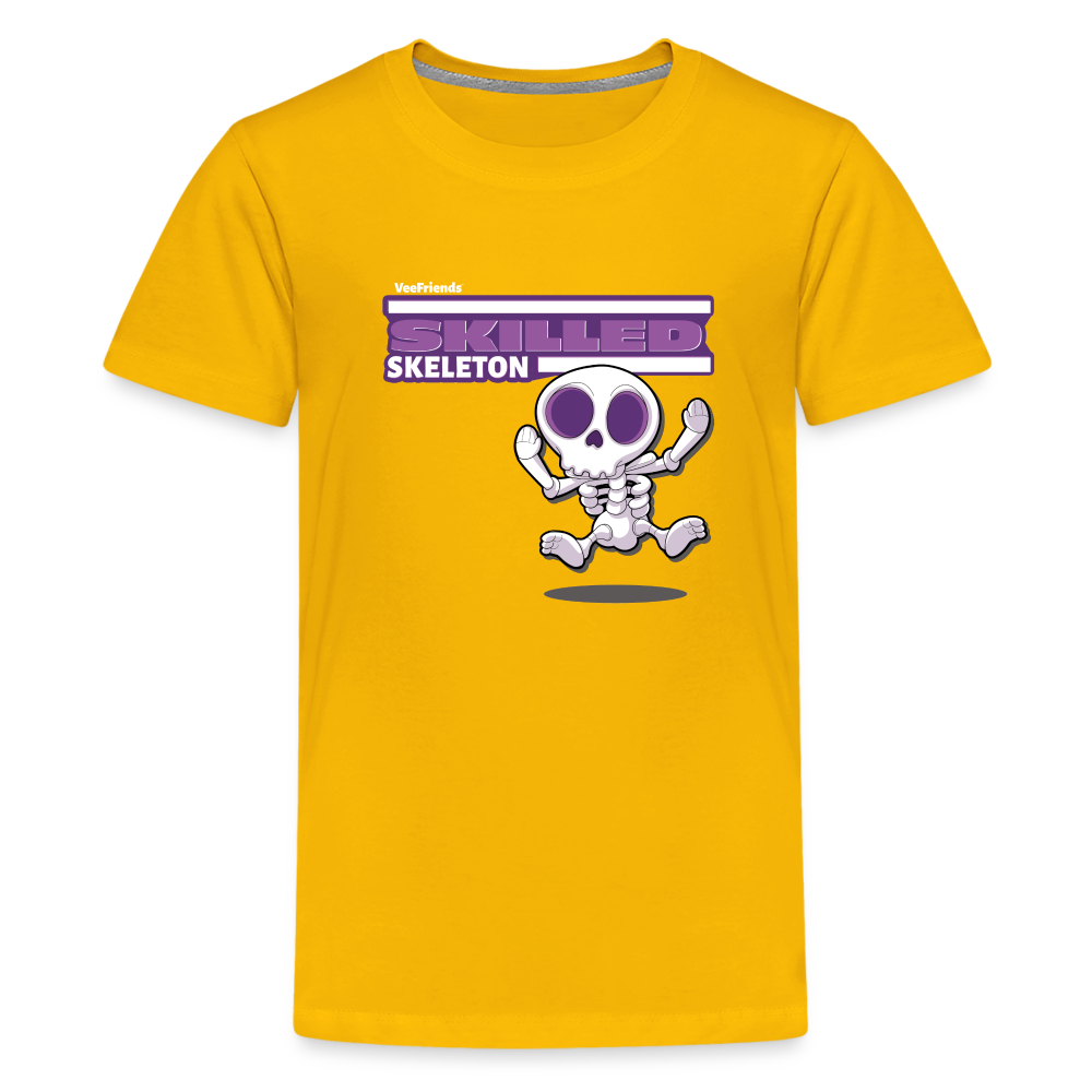 Skilled Skeleton Character Comfort Kids Tee - sun yellow