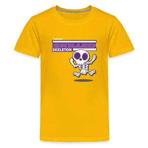 Skilled Skeleton Character Comfort Kids Tee - sun yellow