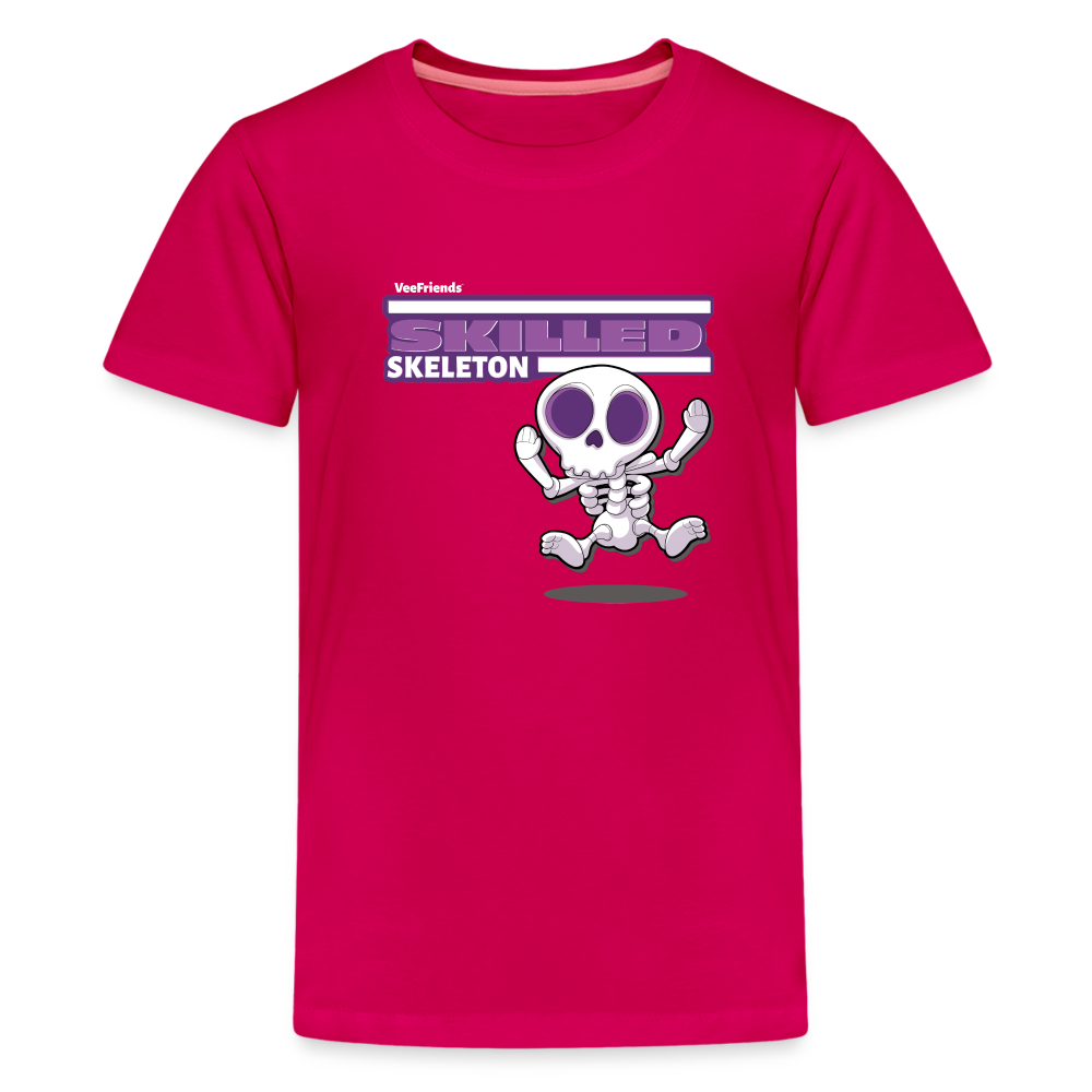 Skilled Skeleton Character Comfort Kids Tee - dark pink