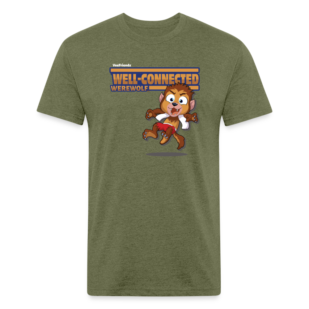 Well-Connected Werewolf Character Comfort Adult Tee - heather military green