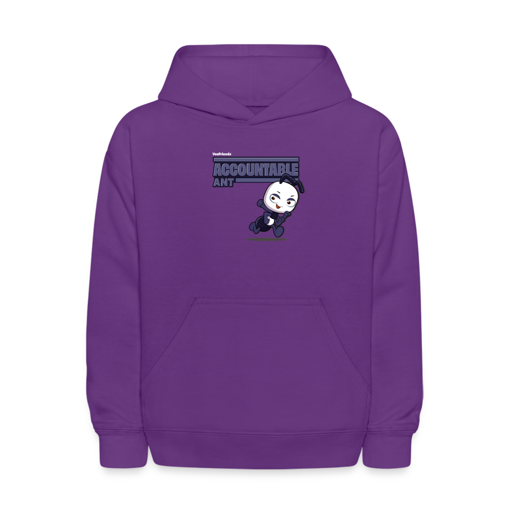 Accountable Ant Character Comfort Kids Hoodie - purple