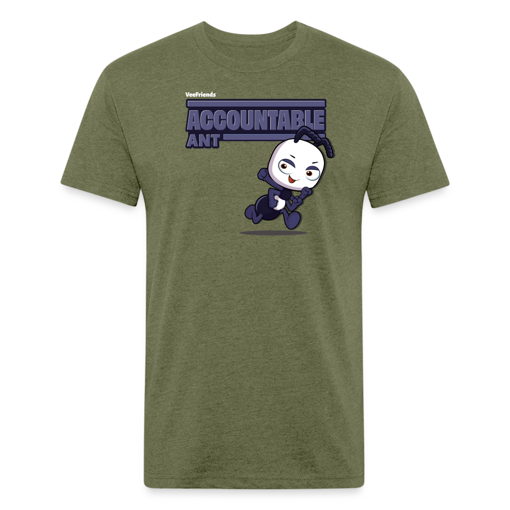 Accountable Ant Character Comfort Adult Tee - heather military green
