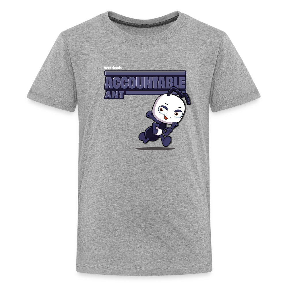 Accountable Ant Character Comfort Kids Tee - heather gray