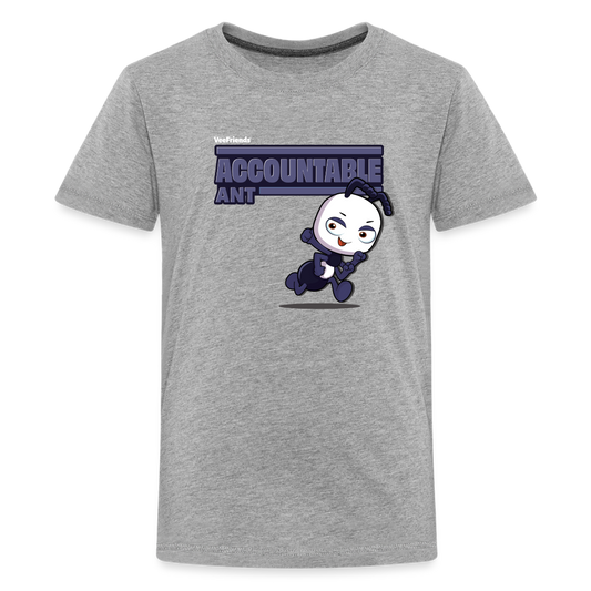 Accountable Ant Character Comfort Kids Tee - heather gray