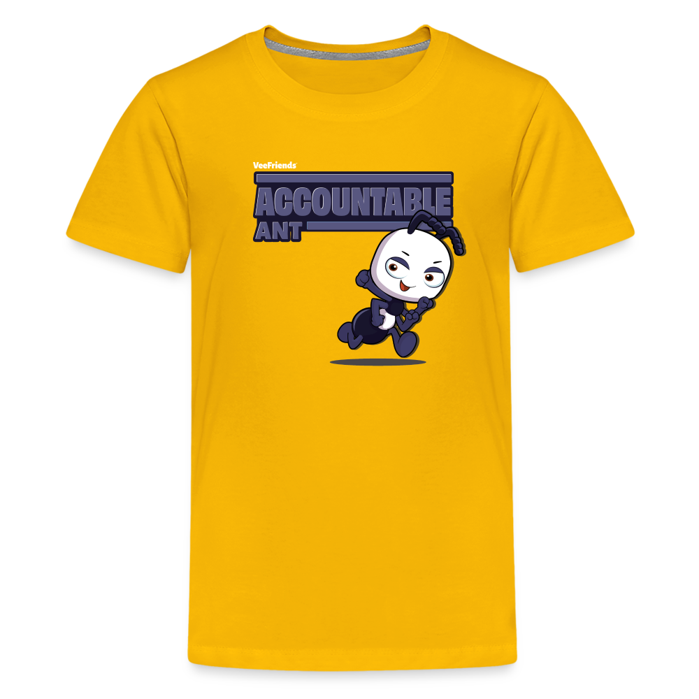 Accountable Ant Character Comfort Kids Tee - sun yellow