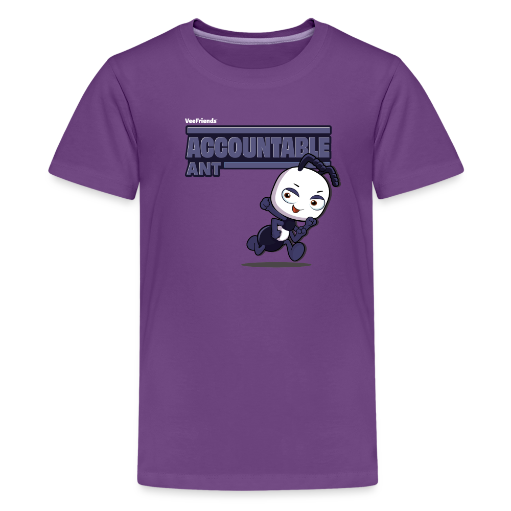 Accountable Ant Character Comfort Kids Tee - purple