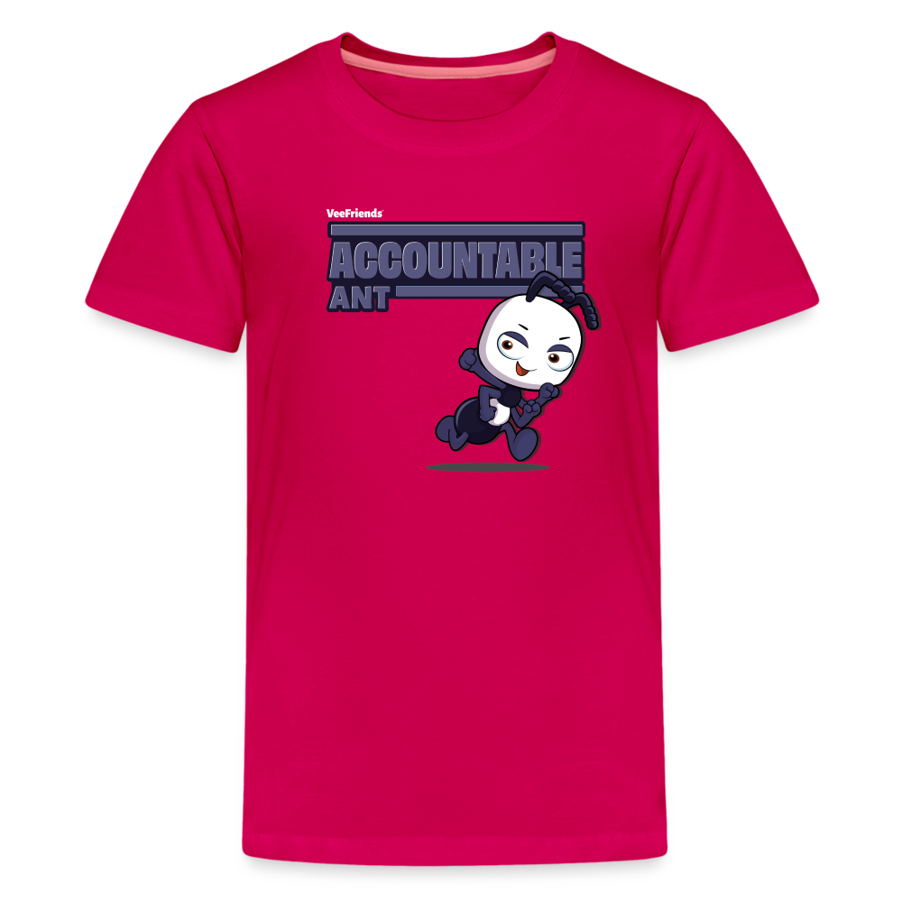 Accountable Ant Character Comfort Kids Tee - dark pink