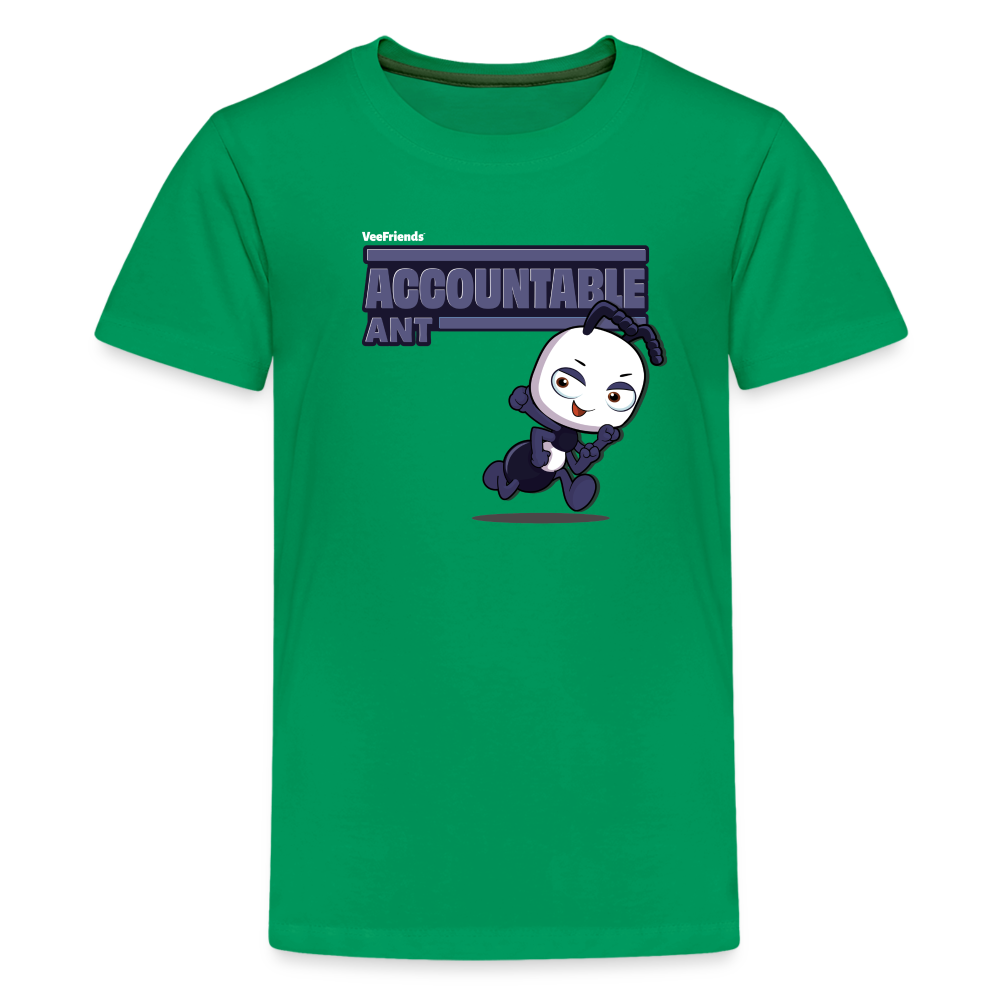 Accountable Ant Character Comfort Kids Tee - kelly green