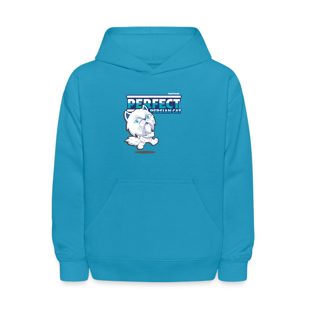 Perfect Persian Cat Character Comfort Kids Hoodie - turquoise