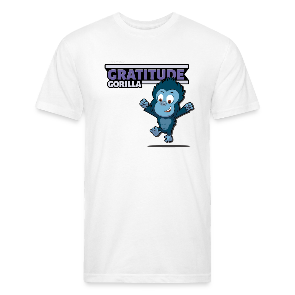 Gratitude Gorilla Character Comfort Adult Tee - white