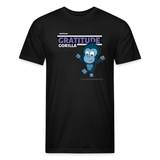 Gratitude Gorilla Character Comfort Adult Tee - black