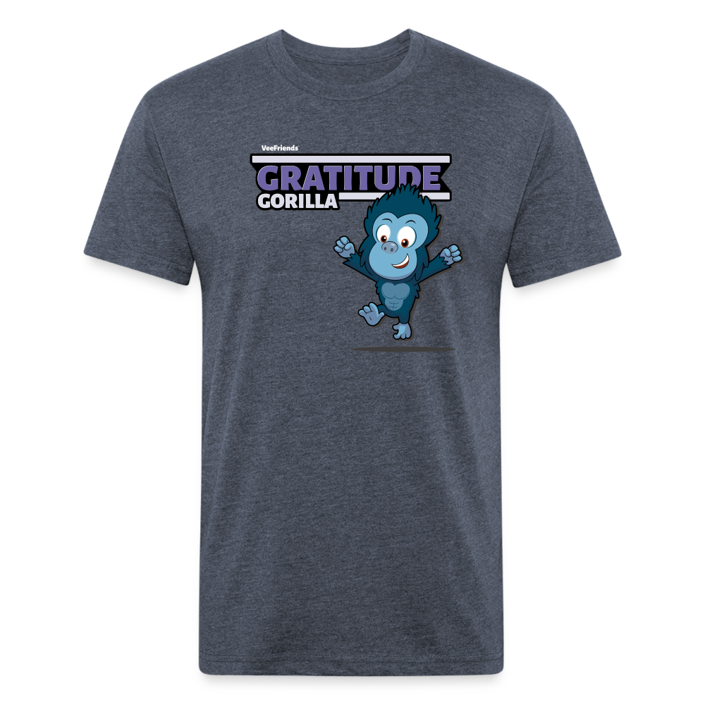 Gratitude Gorilla Character Comfort Adult Tee - heather navy