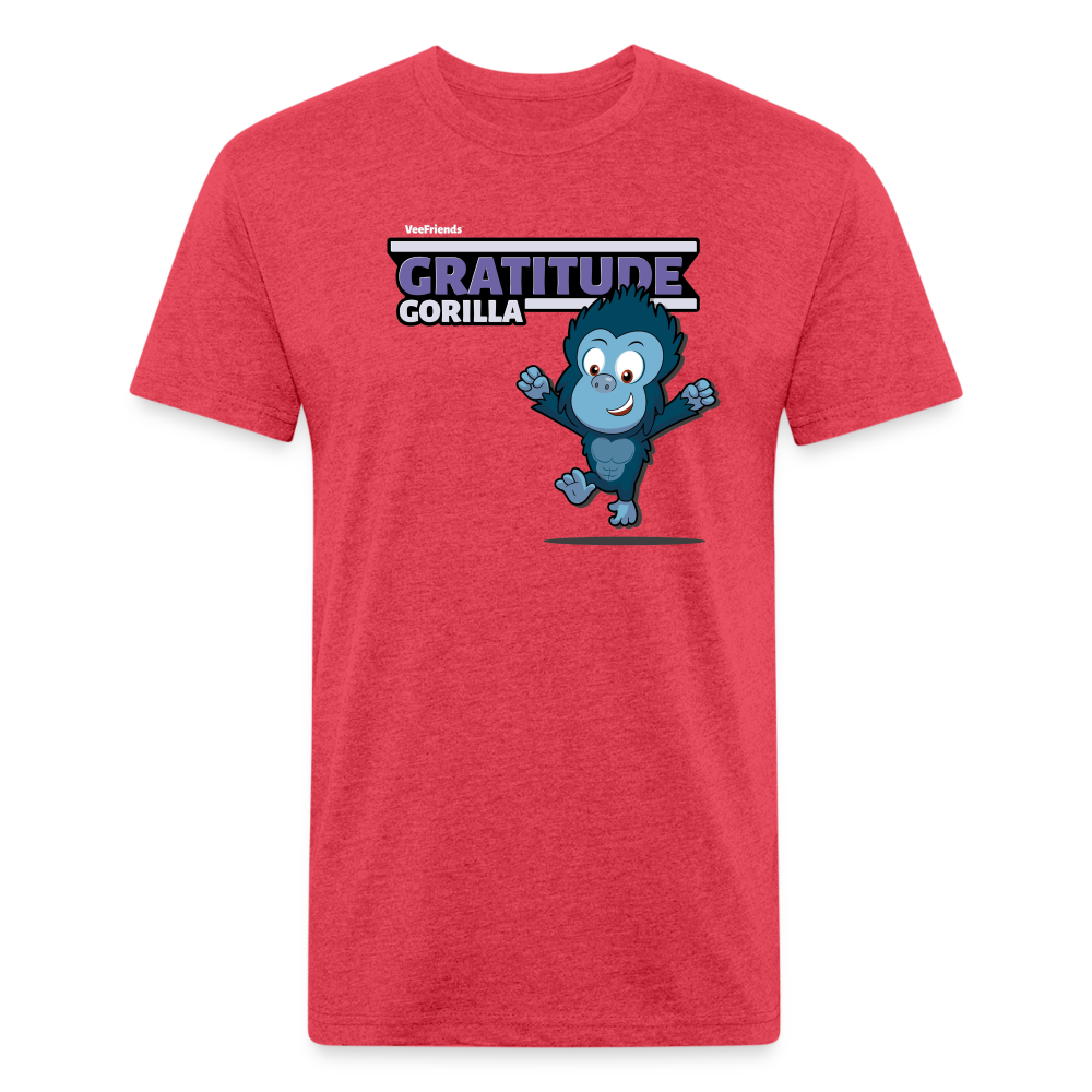 Gratitude Gorilla Character Comfort Adult Tee - heather red