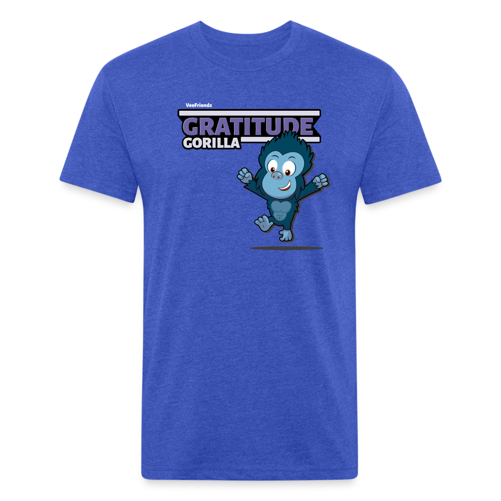 Gratitude Gorilla Character Comfort Adult Tee - heather royal