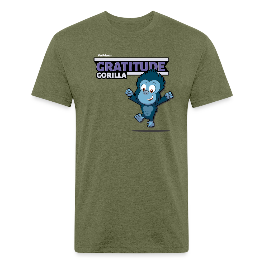 Gratitude Gorilla Character Comfort Adult Tee - heather military green