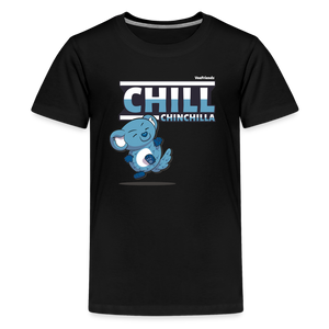 Chill Chinchilla Character Comfort Kids Tee - black