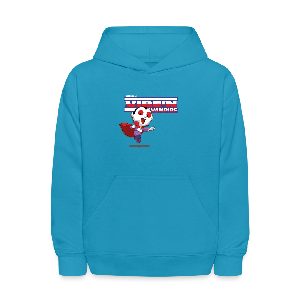 Vibe’n Vampire Character Comfort Kids Hoodie - turquoise