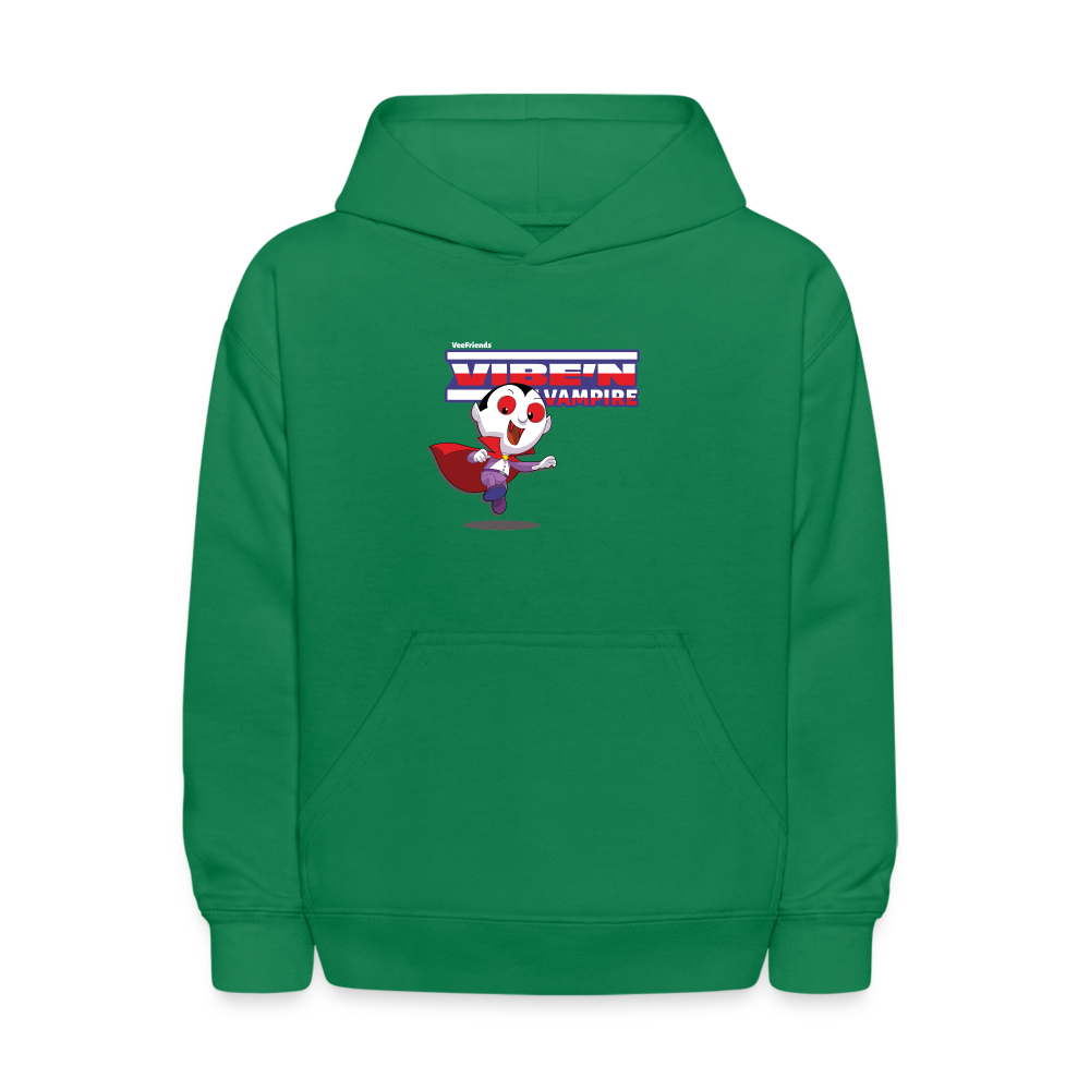 Vibe’n Vampire Character Comfort Kids Hoodie - kelly green