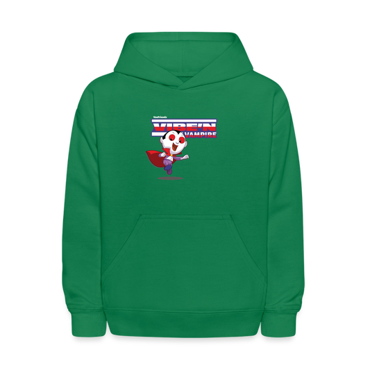 Vibe’n Vampire Character Comfort Kids Hoodie - kelly green