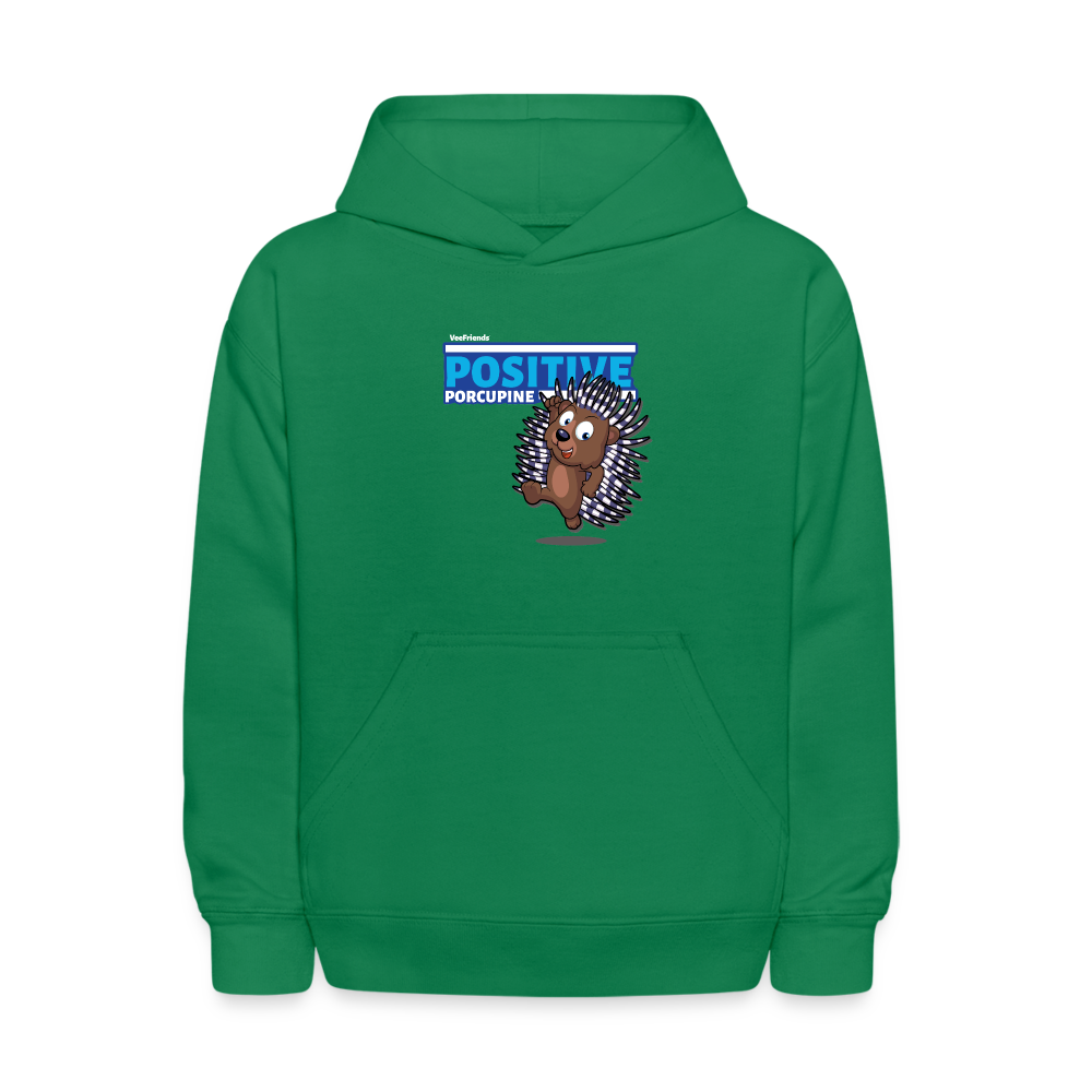 Positive Porcupine Character Comfort Kids Hoodie - kelly green