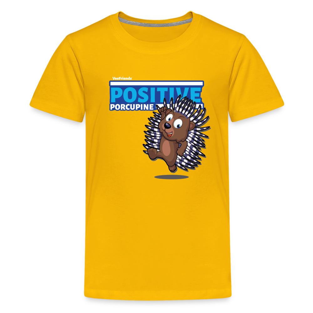 Positive Porcupine Character Comfort Kids Tee - sun yellow