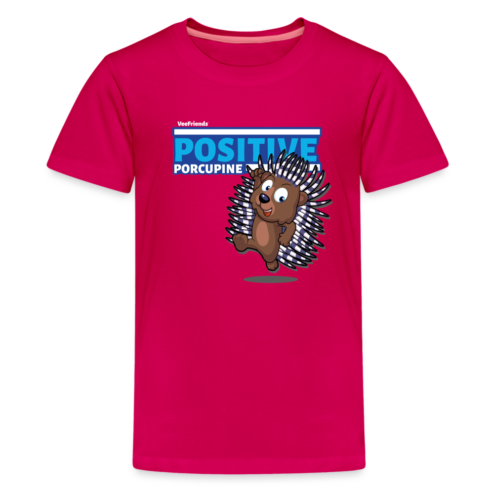 Positive Porcupine Character Comfort Kids Tee - dark pink