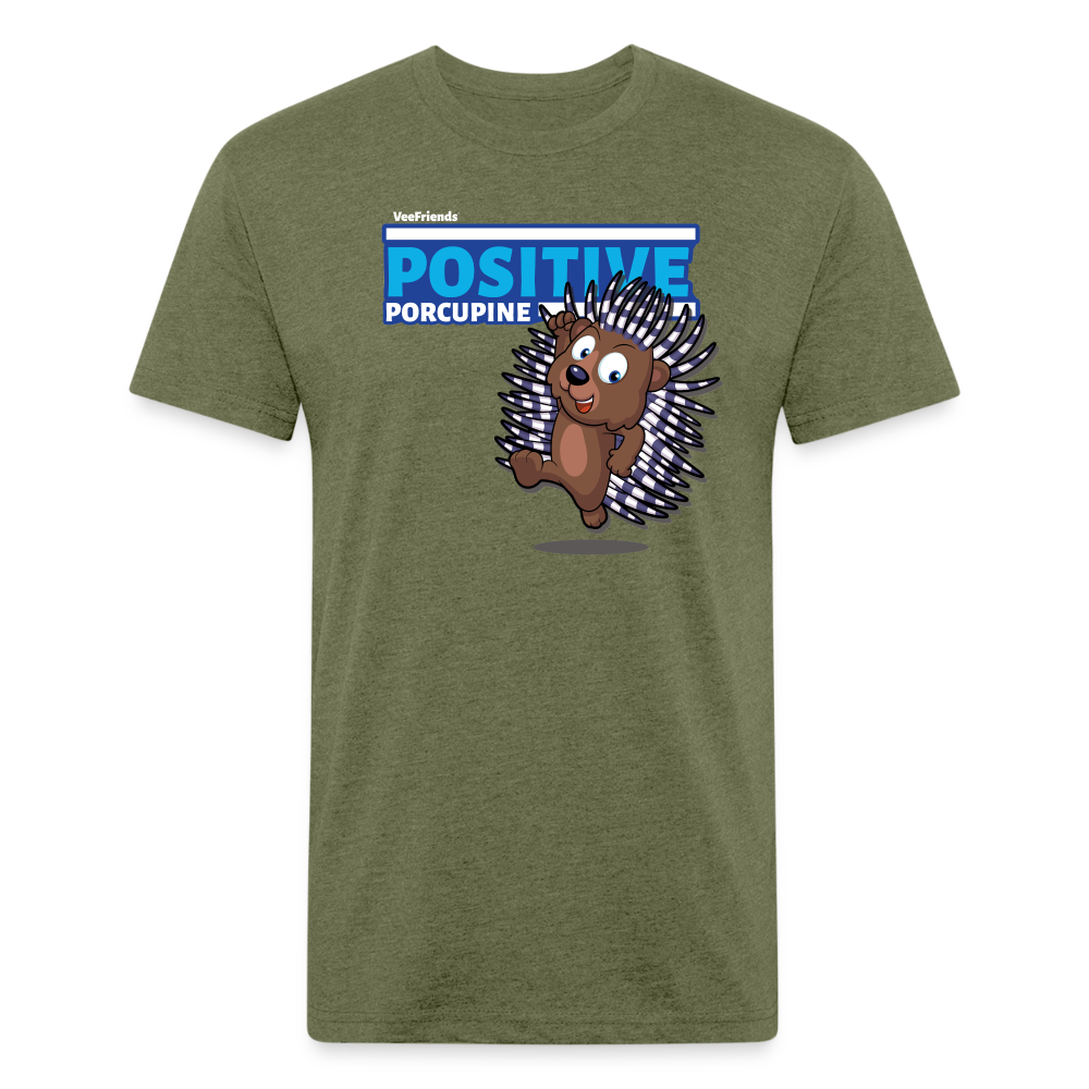 Positive Porcupine Character Comfort Adult Tee - heather military green