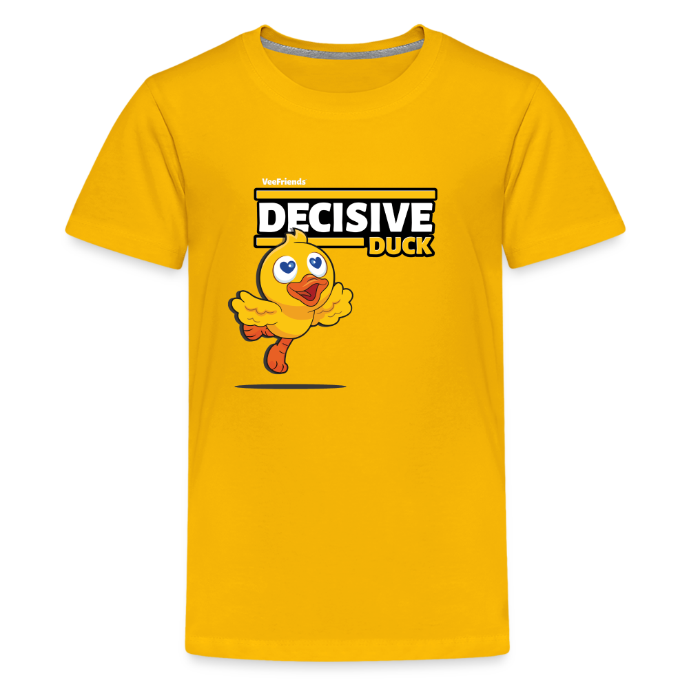 Decisive Duck Character Comfort Kids Tee - sun yellow