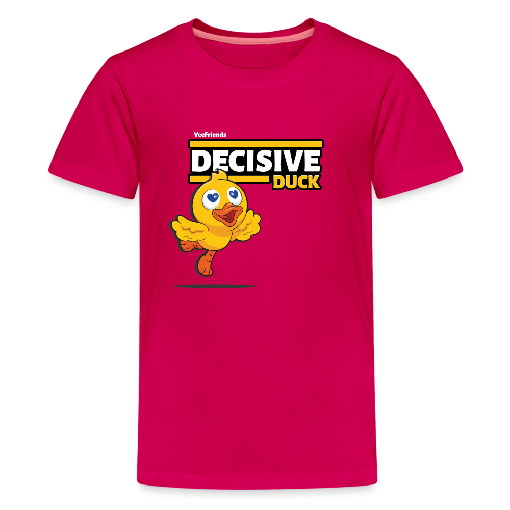 Decisive Duck Character Comfort Kids Tee - dark pink