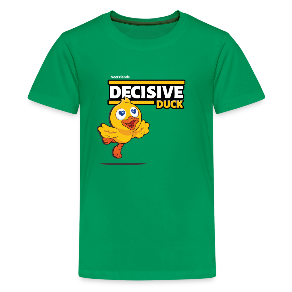 Decisive Duck Character Comfort Kids Tee - kelly green