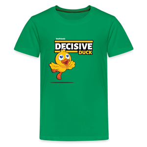 
            
                Load image into Gallery viewer, Decisive Duck Character Comfort Kids Tee - kelly green
            
        