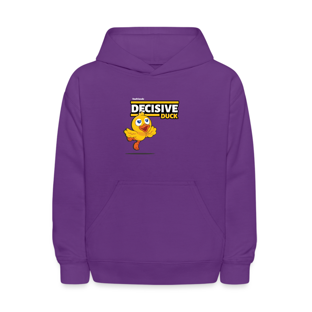 Decisive Duck Character Comfort Kids Hoodie - purple