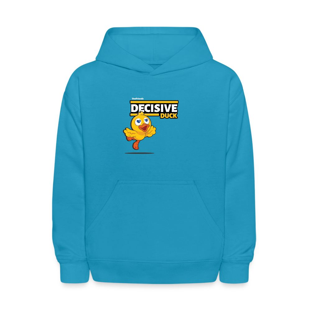 Decisive Duck Character Comfort Kids Hoodie - turquoise