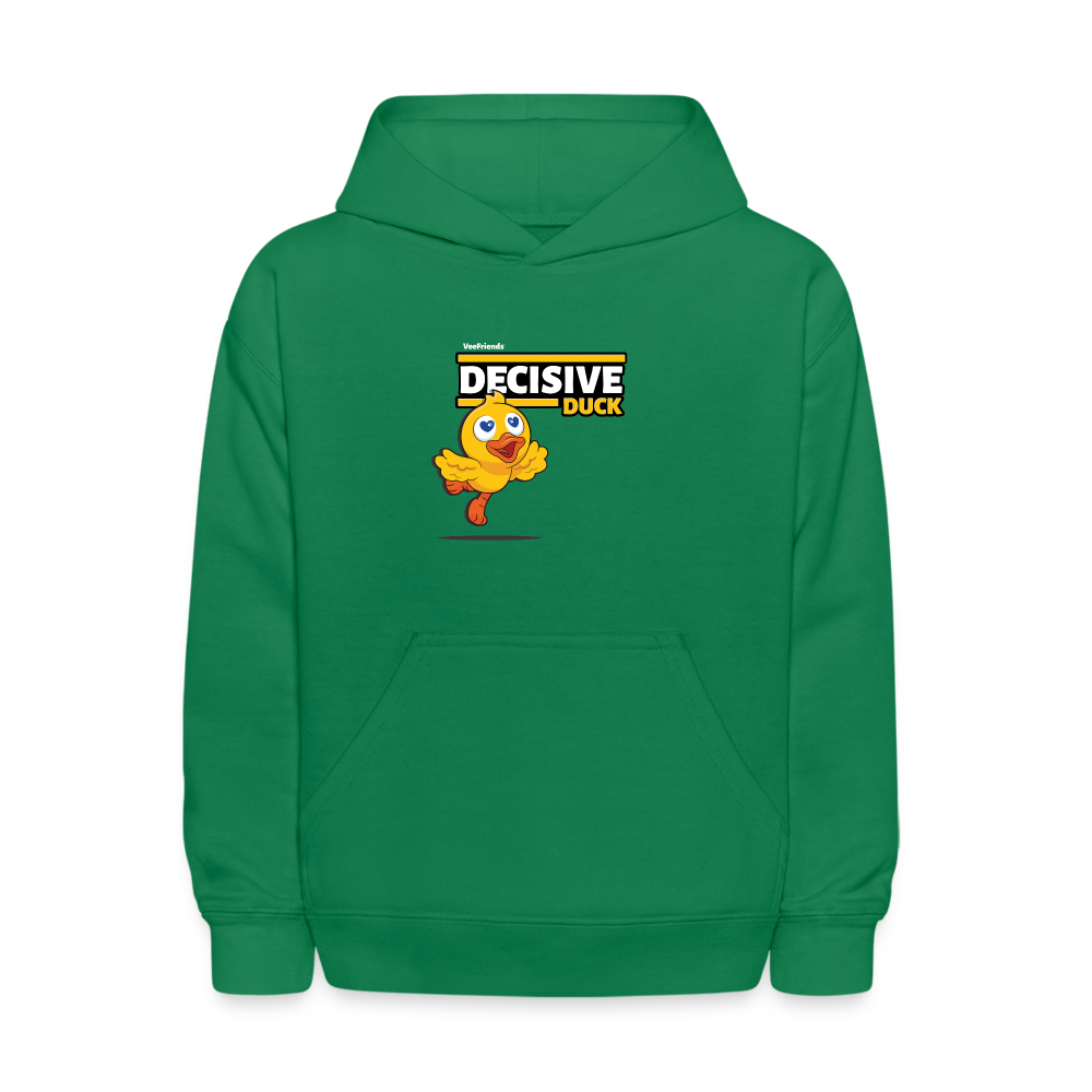 Decisive Duck Character Comfort Kids Hoodie - kelly green