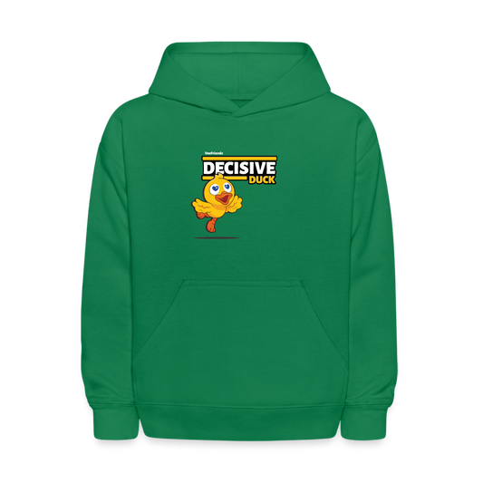 Decisive Duck Character Comfort Kids Hoodie - kelly green