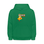 Decisive Duck Character Comfort Kids Hoodie - kelly green