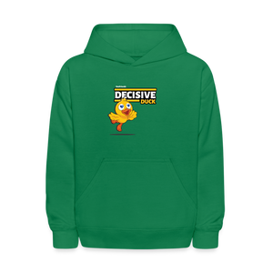 Decisive Duck Character Comfort Kids Hoodie - kelly green