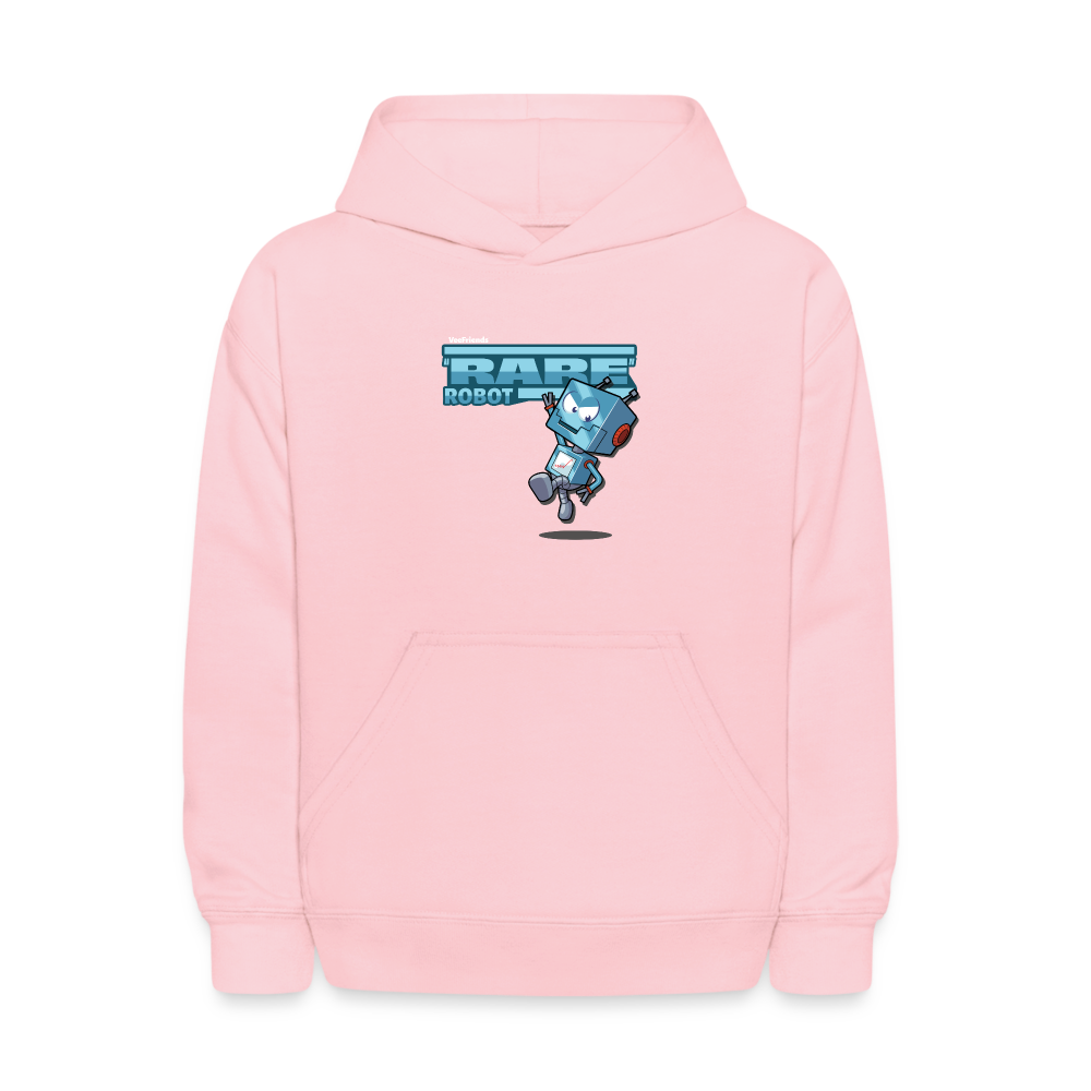 "Rare" Robot Character Comfort Kids Hoodie - pink