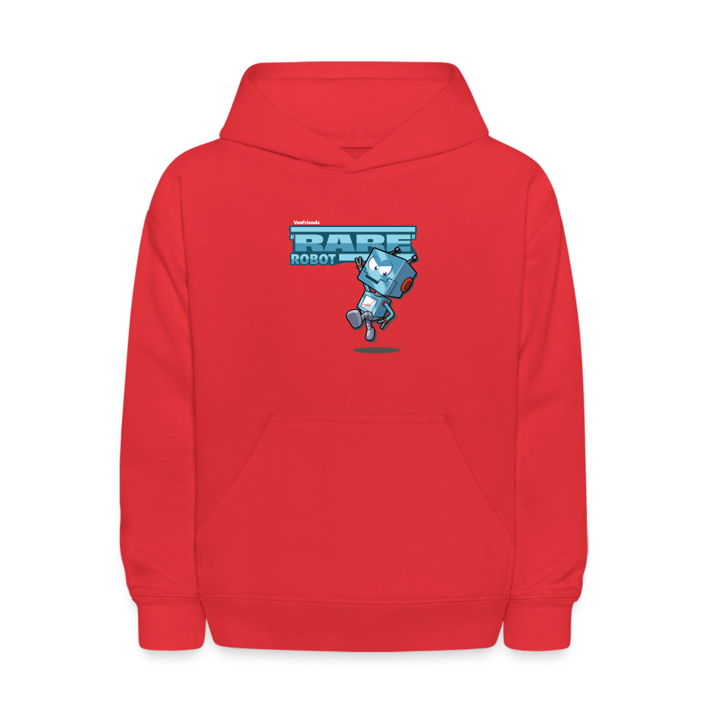 "Rare" Robot Character Comfort Kids Hoodie - red