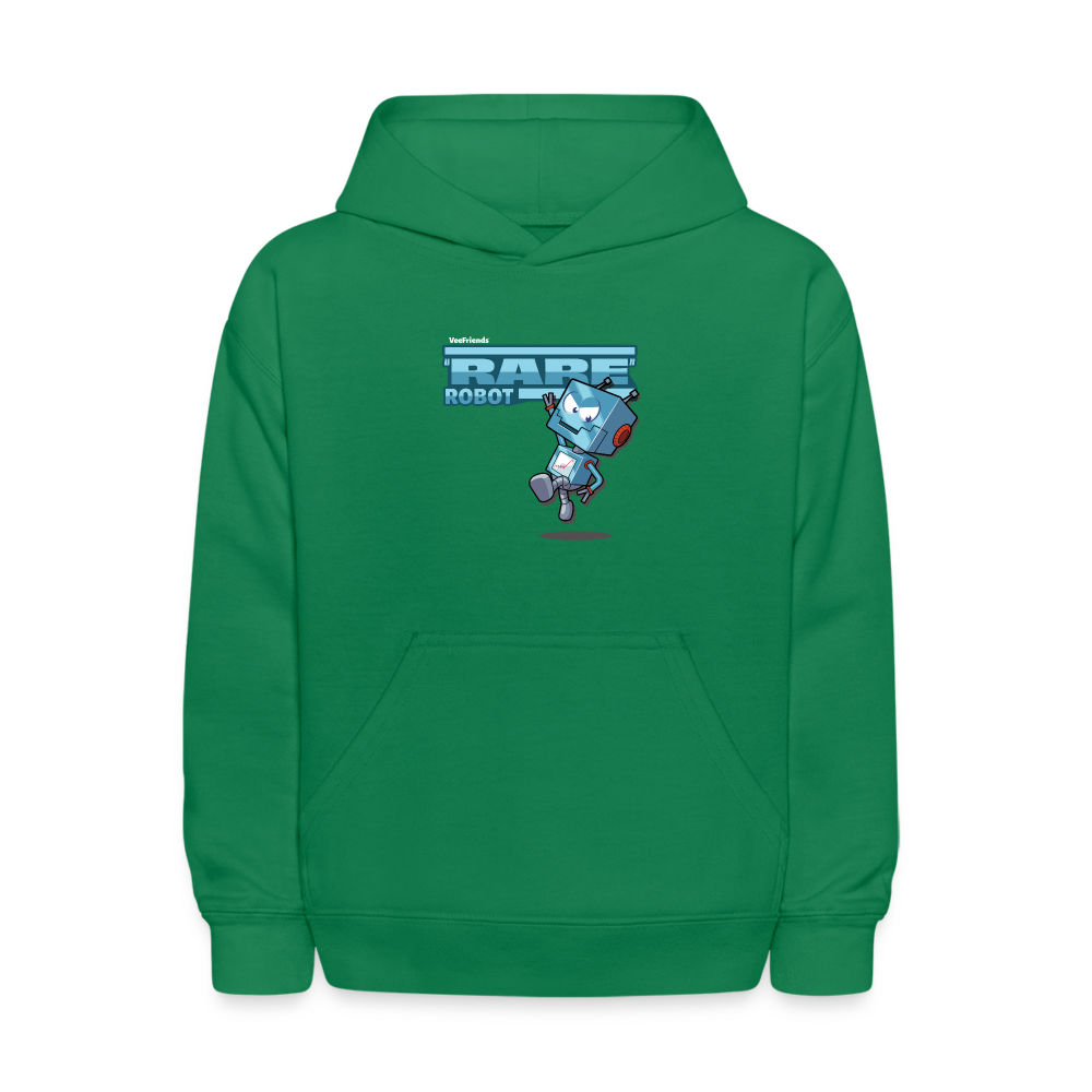 "Rare" Robot Character Comfort Kids Hoodie - kelly green