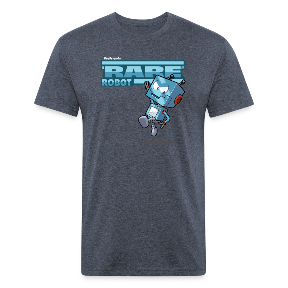 "Rare" Robot Character Comfort Adult Tee - heather navy