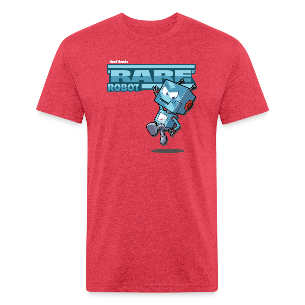 "Rare" Robot Character Comfort Adult Tee - heather red