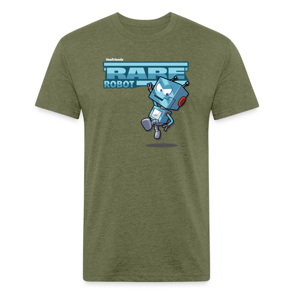 "Rare" Robot Character Comfort Adult Tee - heather military green