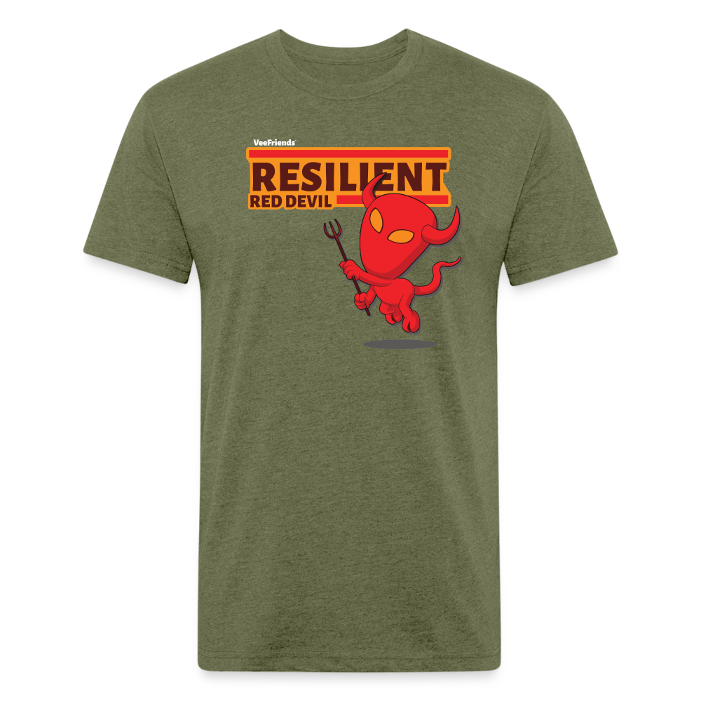 Resilient Red Devil Character Comfort Adult Tee - heather military green