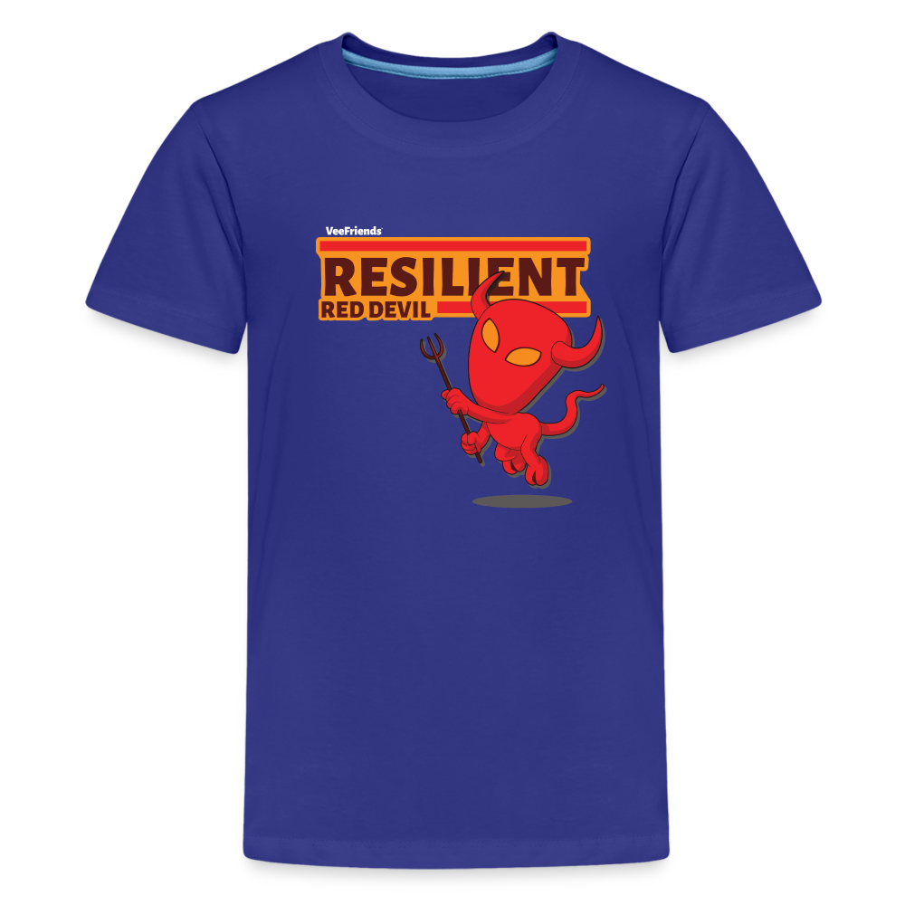 Resilient Red Devil Character Comfort Kids Tee - royal blue