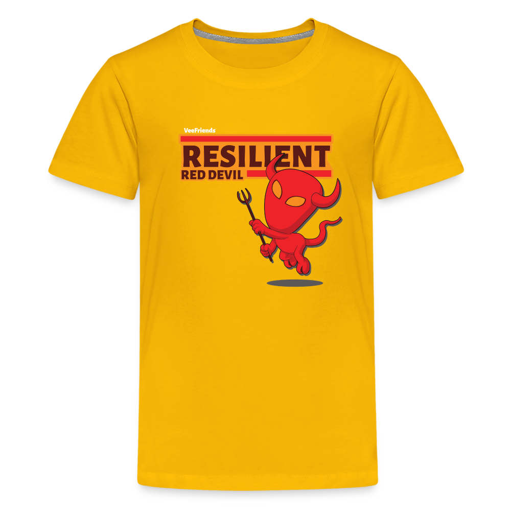 Resilient Red Devil Character Comfort Kids Tee - sun yellow