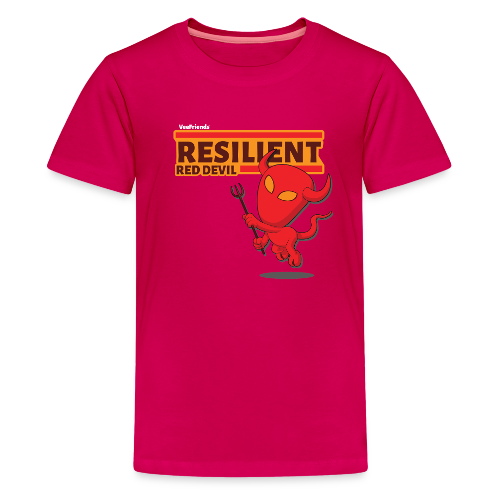 Resilient Red Devil Character Comfort Kids Tee - dark pink